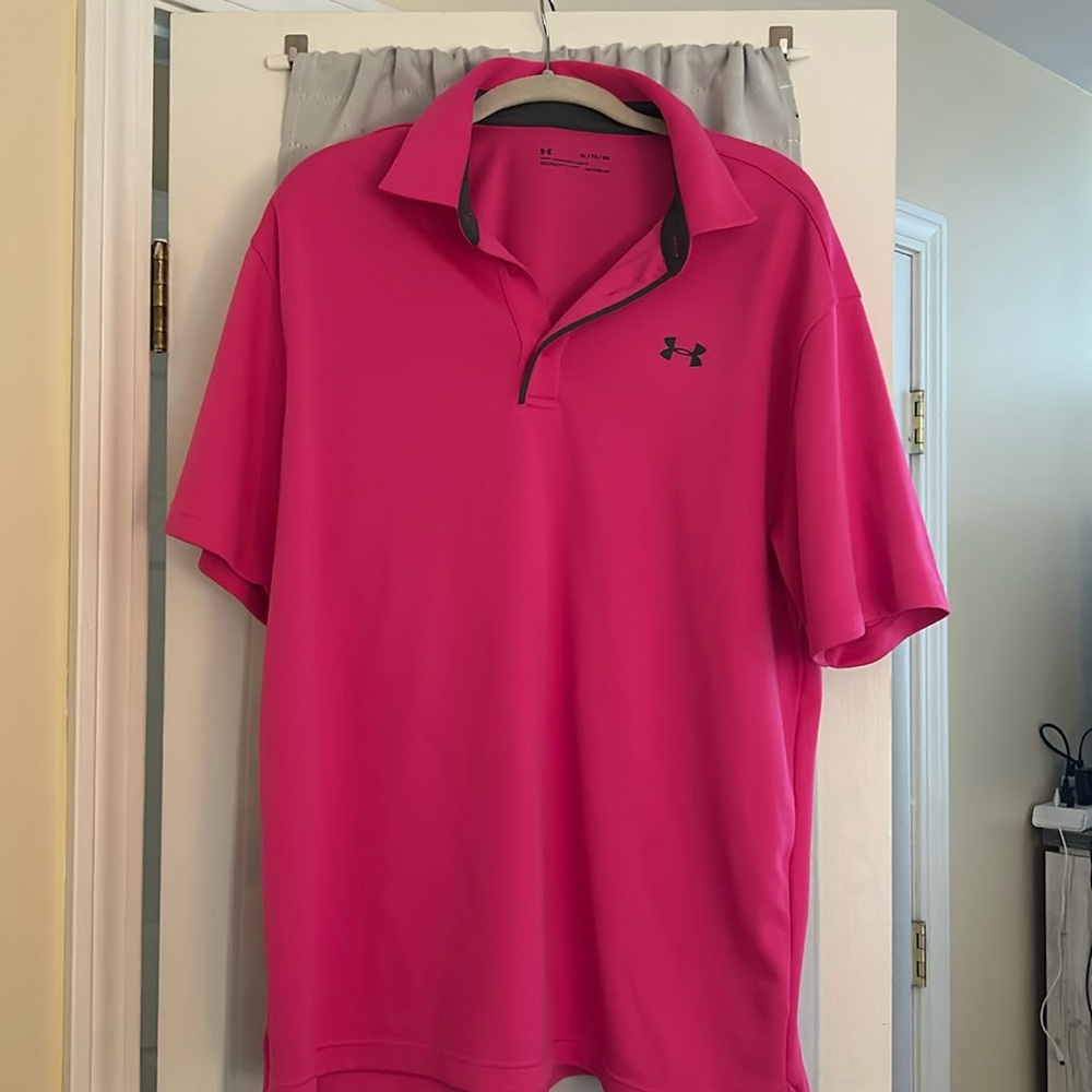 Under Armour Golf Shirt. Hot pink. XL